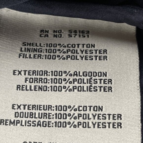 Levi’s Diamond Quilted Jacket Men’s L Navy Blue Insulated Snap Up Coat Cotton - Picture 9 of 12